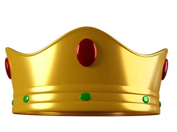 Золотая Корона Короля Драгоценностями Рендеринга — стоковое фото