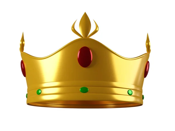 Золота Королівська Корона Коштовностями Рендеринга — стокове фото