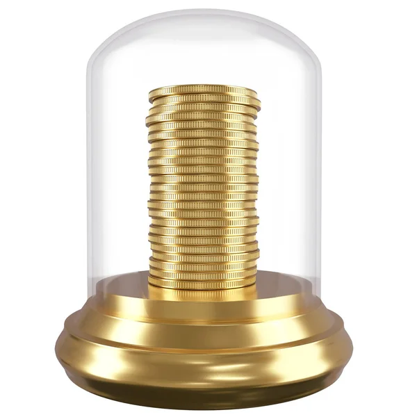 Moneta Oro Vaso Vetro — Foto Stock