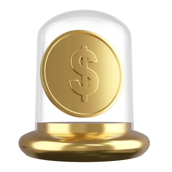 Moneta Oro Vaso Vetro — Foto Stock
