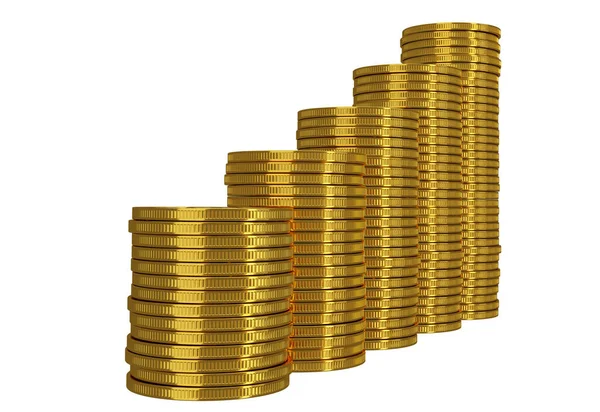 Стек Золотых Монет Финансовые Концепции Рендеринг — стоковое фото