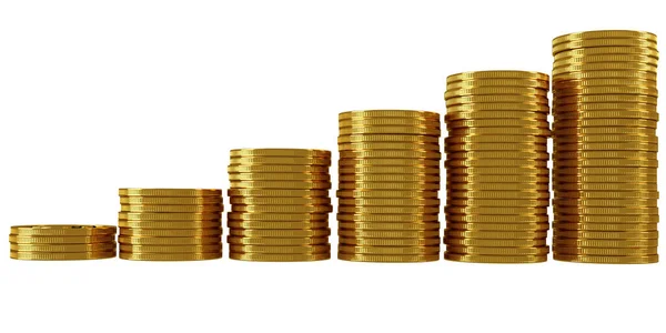 Pila Monedas Oro Conceptos Financieros Render —  Fotos de Stock