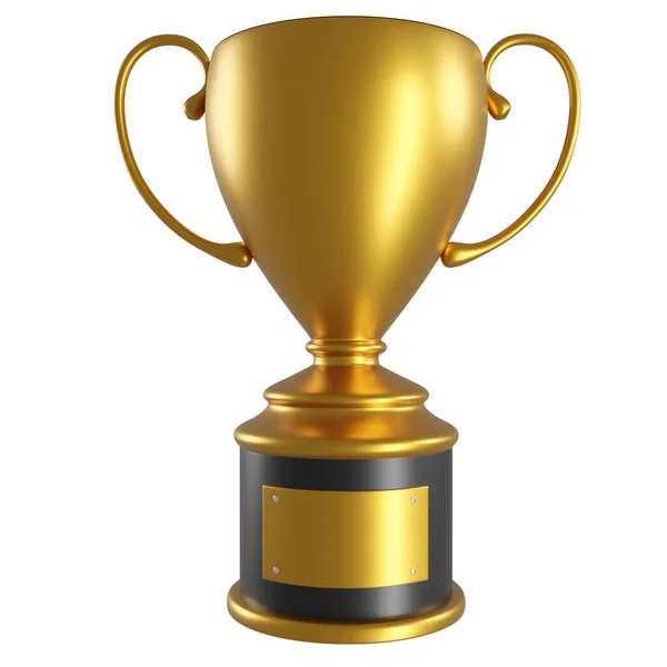 チャンピオントロフィー光沢のある金杯3Dレンダリング — ストック写真