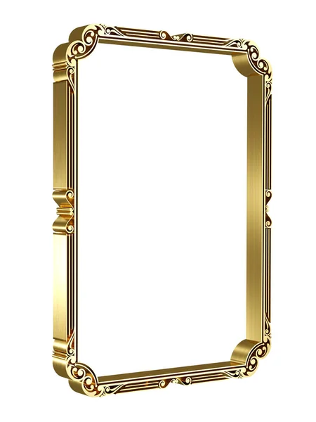 Moldura Decorativa Ouro Estilo Vintage Com Bela Filigrana Borda Retro — Fotografia de Stock