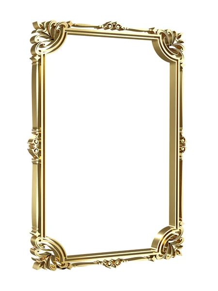 Gold Decorative Frame Vintage Style Beautiful Filigree Retro Border Render — Stock Photo, Image