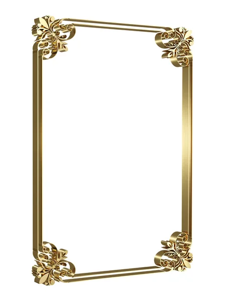 Золота Декоративна Рамка Вінтажному Стилі Красивою Філігранною Ретро Рамкою Рендеринг — стокове фото