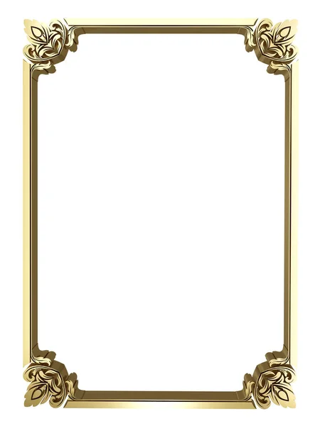 Moldura Decorativa Ouro Estilo Vintage Com Bela Filigrana Borda Retro — Fotografia de Stock