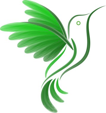 abstract hummingbird fly logo