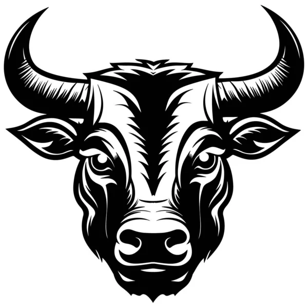 Λογότυπο Μασκότ Κεφαλής Αγελάδας Σχέδιο Για Σήμα Έμβλημα Εκτύπωση Σχεδιασμός — Διανυσματικό Αρχείο