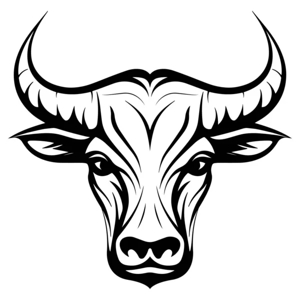 Λογότυπο Μασκότ Κεφαλής Αγελάδας Σχέδιο Για Σήμα Έμβλημα Εκτύπωση Σχεδιασμός — Διανυσματικό Αρχείο