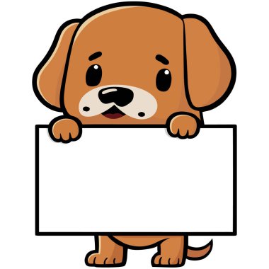 Köpek, köpek maskotu logosu, boş tabela, amblem, evcil hayvan logosu tasarımı, Vektör illüstrasyonu