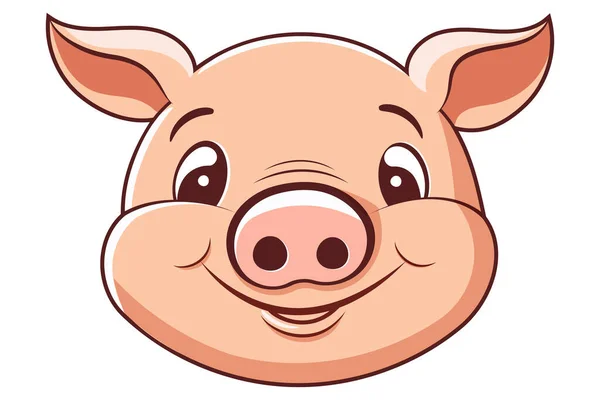 Cerdo Dibujos Animados Planos Diseño Del Logotipo Granja Lindo Cerdo — Archivo Imágenes Vectoriales