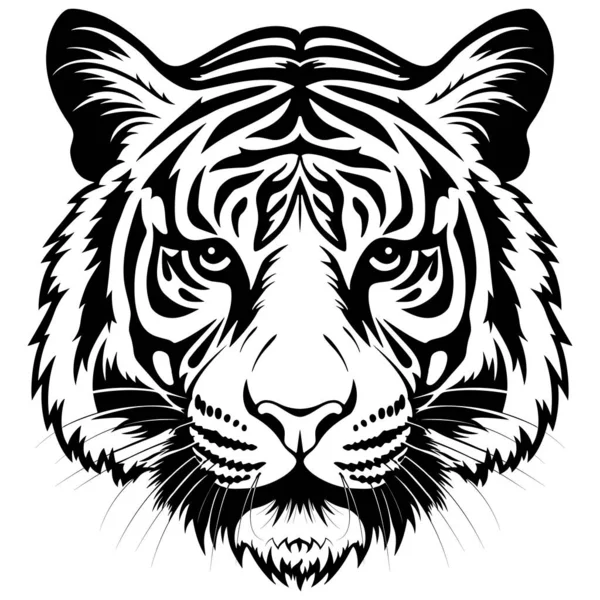 stock vector tiger face, tiger logo, design for badge, emblem, or printing, safari logo design, vector illustration