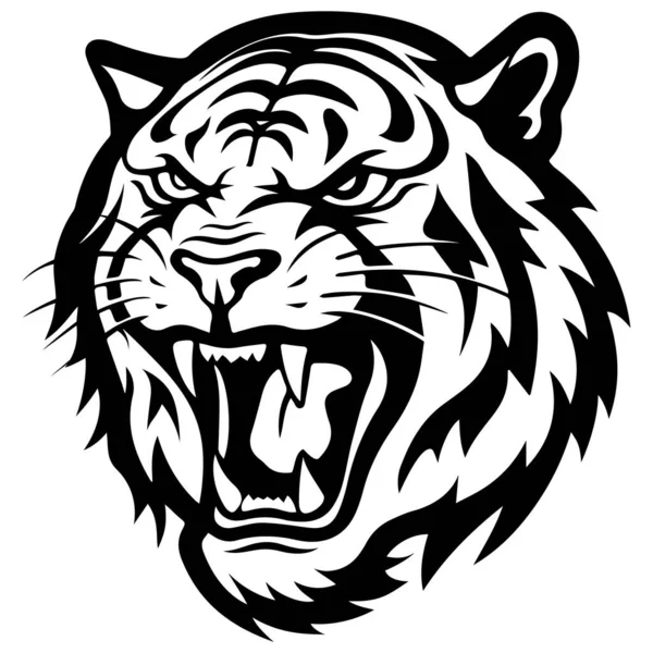 Rosto Tigre Logotipo Tigre Design Para Crachá Emblema Impressão Design — Vetor de Stock
