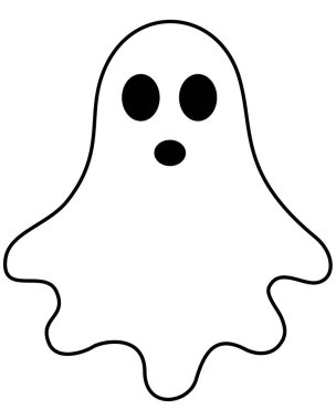 Şirin cadılar bayramı hayaletleri illüstrasyonu, düz cadılar bayramı ruhu unsuru, vektör illüstrasyonu