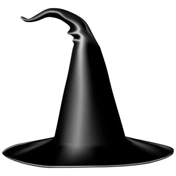 ハロウィーンの魔女の帽子 黒いハロウィーンの装飾 ベクターのイラスト — ストックベクタ