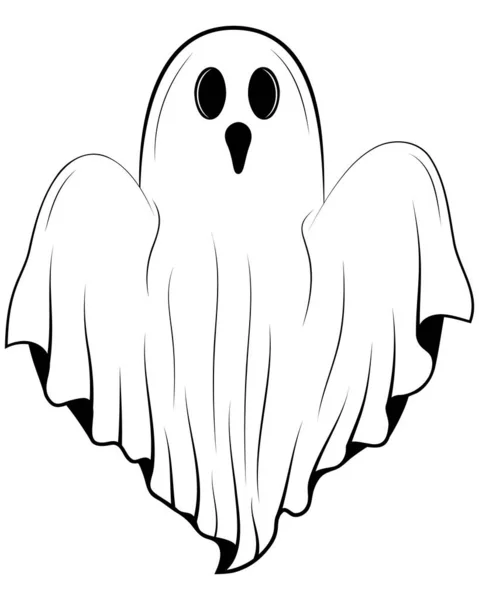 Illustration Fantômes Halloween Mignon Élément Fantômes Halloween Plat Illustration Vectorielle — Image vectorielle