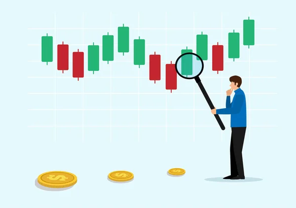 Technische Analyse Handelaar Aandelenmarkt Crypto Valuta Data Beweging Analyseren Trend — Stockvector