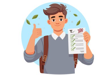 100 puan alan erkek öğrenci neşesini dile getirdi..