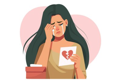 Aşk yüzünden ağlayan bir kadının tasviri