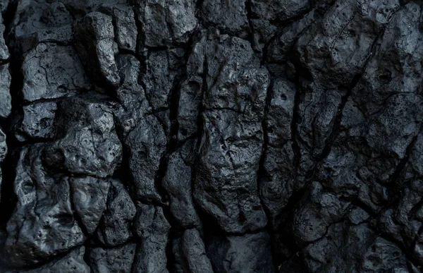 Volcanic Lava Bedrock Cooled Millions Years Ago Beach Black Stone — Stock Photo, Image