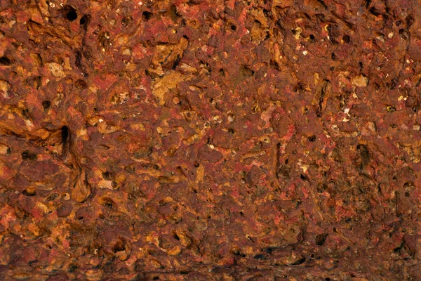 Naturalne Laterytowe Tło Porannym Słońcu Plaży Czerwone Brązowe Tło Kamienne — Zdjęcie stockowe