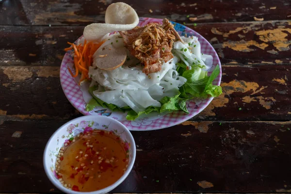 Прокат Простыней Вьетнамской Еды Традиционное Блюдо Приготовленное Рисовых Отрубей Естественном — стоковое фото