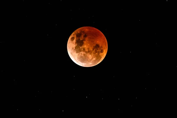 Pleine Lune Nuit Une Éclipse Totale Lune Une Lune Sang — Photo