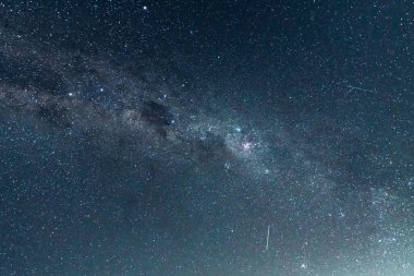 Astrophotography of the milky way night sky from Putty Beach on the Central Coast, NSW, Australia.