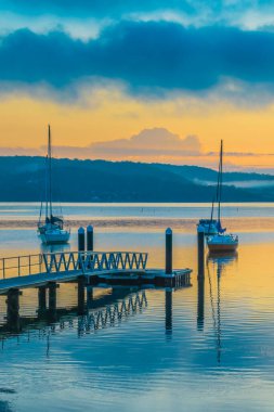 Sunrise over Brisbane Water from Couche Park at Koolewong on the Central Coast, NSW, Australia.