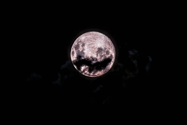 Księżyc Księżycowy Ziemi Jest Stałym Naturalnym Satelitą Widzianym Niebie Nad — Zdjęcie stockowe