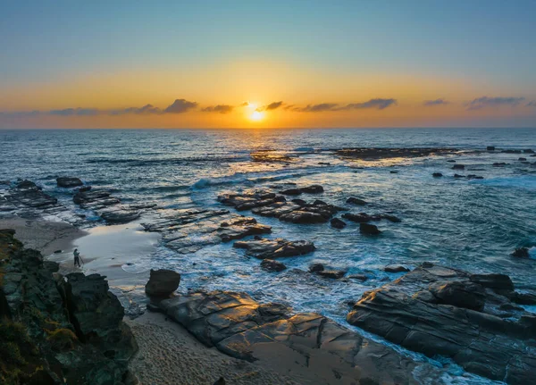 Sunrise Sea Pejzaż Chmurami Soldiers Beach Znajduje Się Norah Head — Zdjęcie stockowe