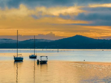 Sunrise over Brisbane Water from Couche Park at Koolewong on the Central Coast, NSW, Australia.