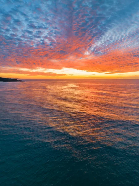 Sunrise Sea Pejzaż Chmurą Wypełnioną Niebem Catherine Hill Bay Central Obrazy Stockowe bez tantiem
