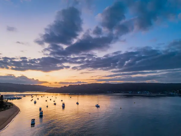 stock image Sunrise waterscape over the channel in Ettalong Beach on the Central Coast, NSW, Australia.