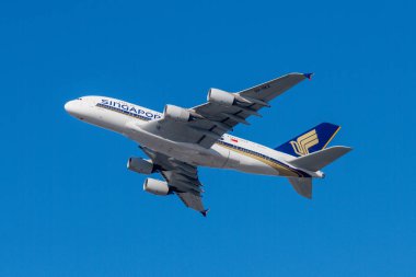 9V-SKZ - Airbus A380-841 - Singapore Airlines Aircraft above Sydney, NSW, Australia. Taken on 27 August 2023. clipart