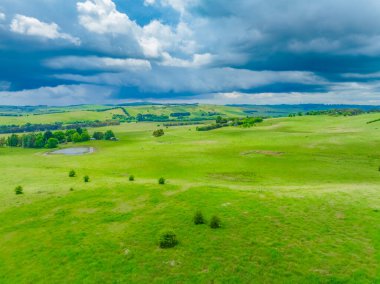 Avustralya, NSW 'nin orta batısındaki Blayney' de kırsal bölgelerden geçen şiddetli fırtınalar..