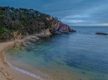 Daytime aerial seascape at Guerilla Bay on the South Coast of NSW, Australia clipart