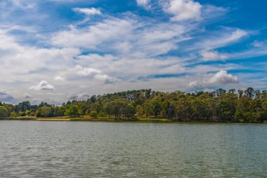 Avustralya, NSW 'nin orta batısındaki Canobolas Dağı eteğindeki Orange yakınlarındaki Canobolas Gölü' nde mevsimler değişti..
