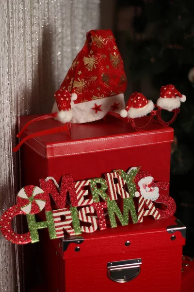 Рождественская Коробка Украшениями — стоковое фото