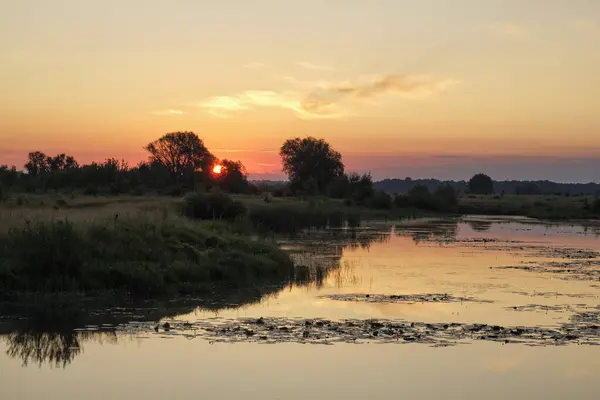 Gölde temmuz şafağı.