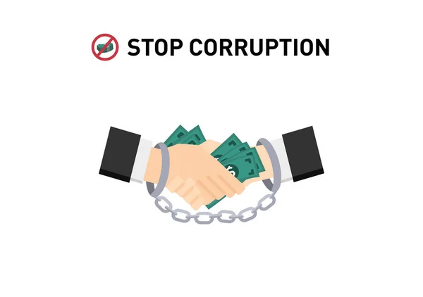 Campanha Contra Corrupção Por Empresário Preso Algemado — Vetor de Stock