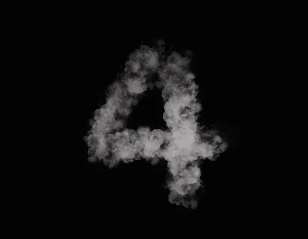 現実的な煙4番目の数字が暗い背景に広がる — ストック写真