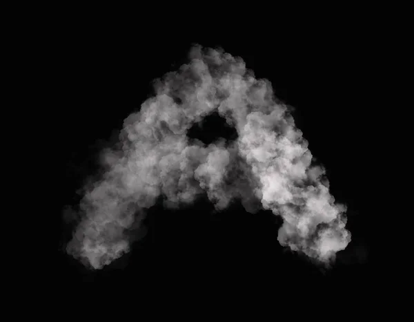 Ρεαλιστικός Καπνός Ένα Αλφάβητο Εξαπλώνεται Σκοτεινό Φόντο — Φωτογραφία Αρχείου