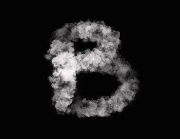 Fumaça Realista Alfabeto Espalhando Fundo Escuro — Fotografia de Stock