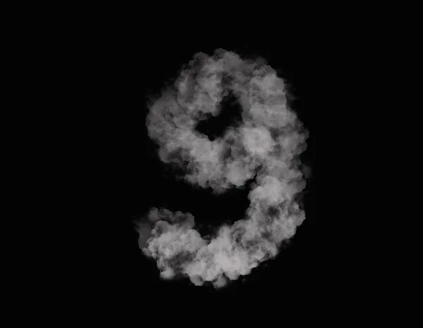 Ρεαλιστικός Καπνός Αριθμός Που Εξαπλώνεται Σκοτεινό Φόντο — Φωτογραφία Αρχείου