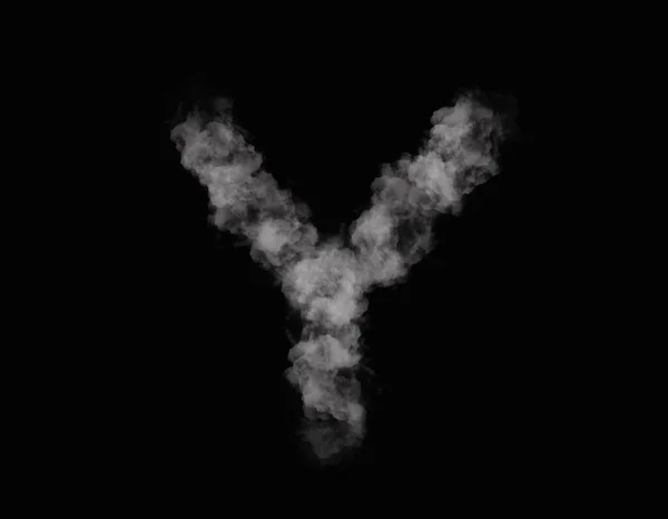 暗い背景に広がるリアルな煙Yアルファベット — ストック写真