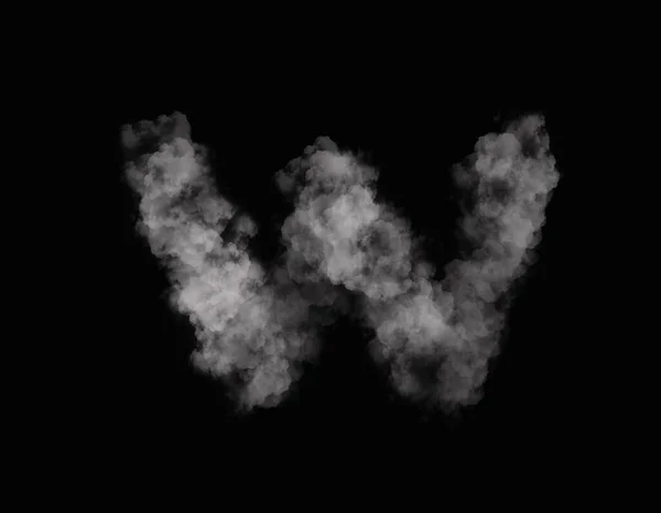 Ρεαλιστικός Καπνός Αλφάβητο Εξαπλώνεται Σκοτεινό Φόντο — Φωτογραφία Αρχείου