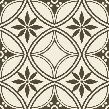 Bu dekoratif fayans desenleri modern mekanları geliştirmek için mükemmel nötr gölgelerde geometrik şekiller ve çiçek desenleri sergiliyor..