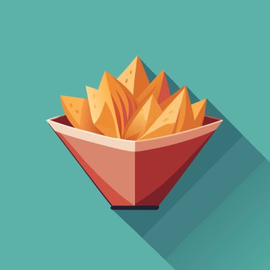 Altın tortilla cipsiyle dolu canlı bir kase sağlam bir deniz mavisi zeminine karşı oturur ve sıradan bir atıştırmalık ya da parti ziyafeti çeker. Toplantılar için mükemmel ya da tek başına eğlenmek için..